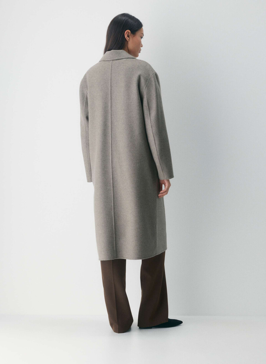 den enda dubbelsidiga kappan - luxe rewool heather dark taupe