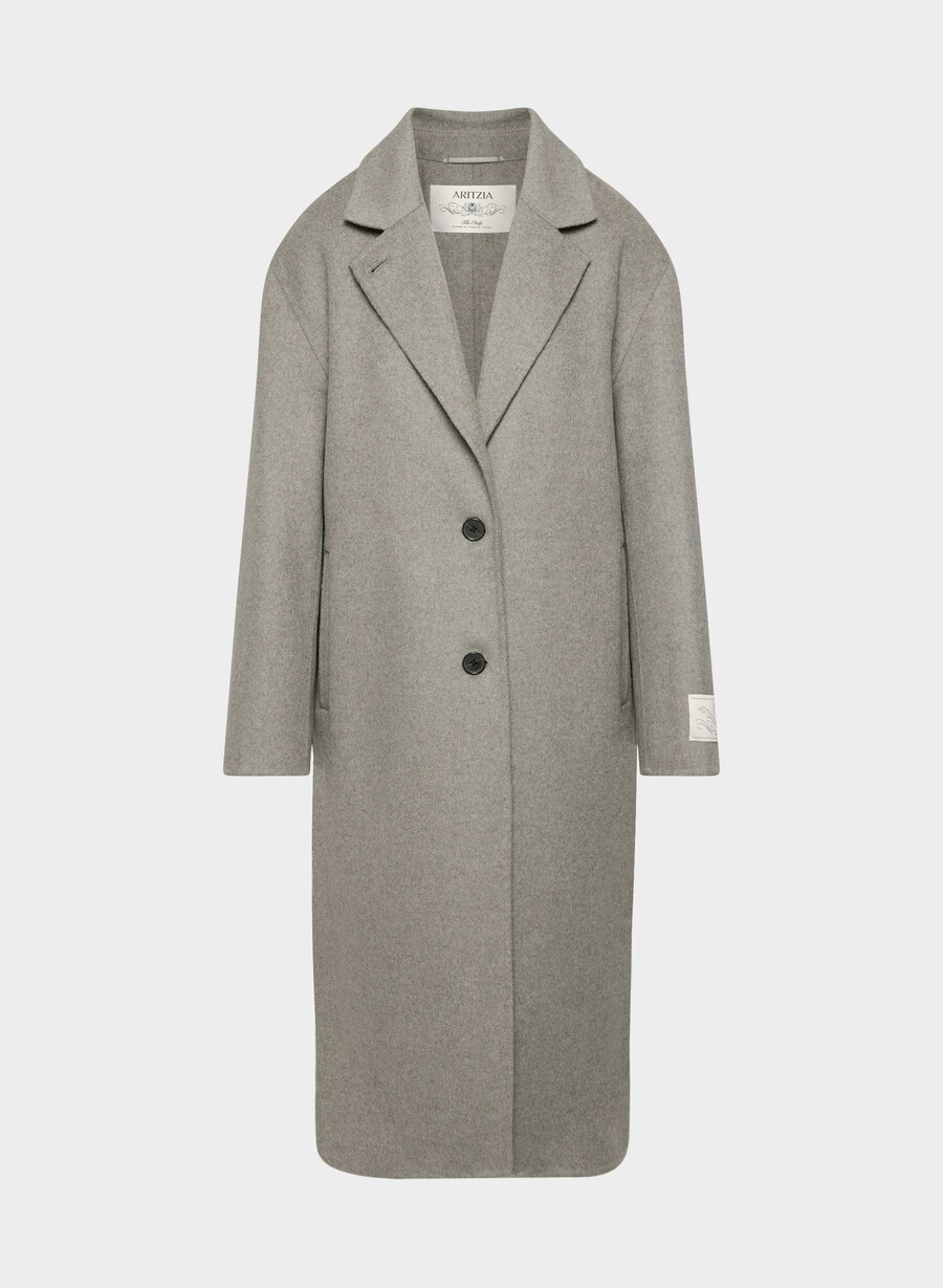 den enda dubbelsidiga kappan - luxe rewool heather dark taupe