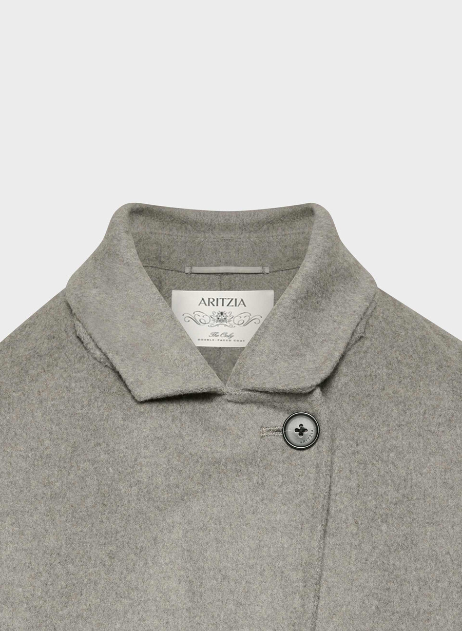 den enda dubbelsidiga kappan - luxe rewool heather dark taupe