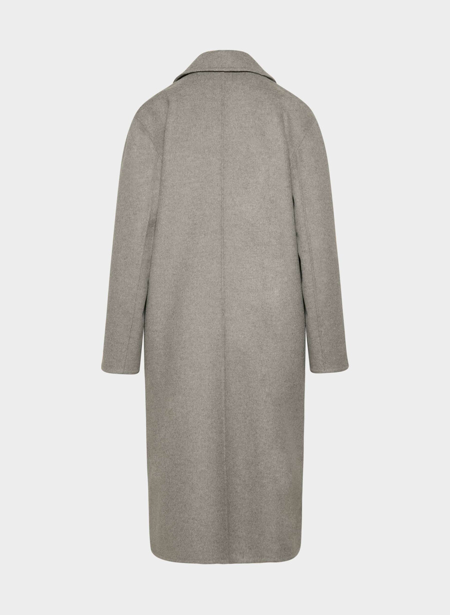 den enda dubbelsidiga kappan - luxe rewool heather dark taupe