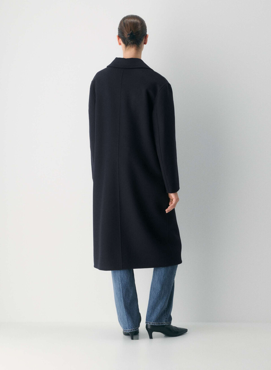 den enda dubbelsidiga kappan - luxe rewool mÖrk natt marinblÅ