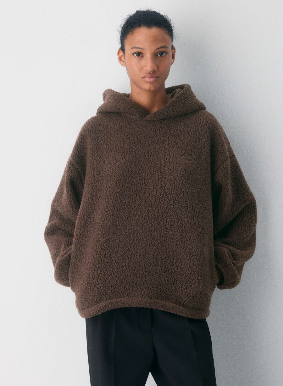 polartec thermal pro hoodie mokkabrun