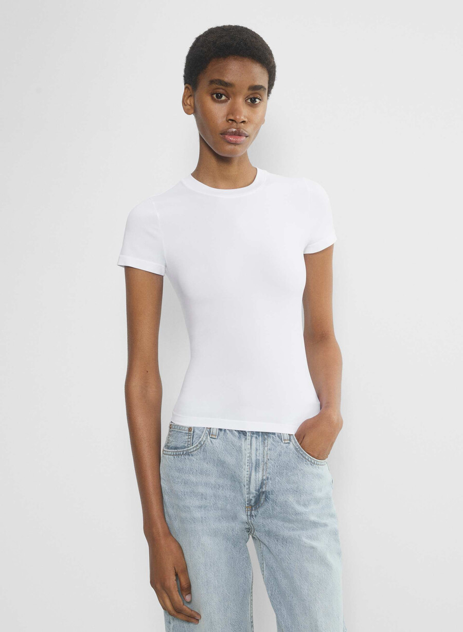 slät sömlös willow t-shirt ljusvit