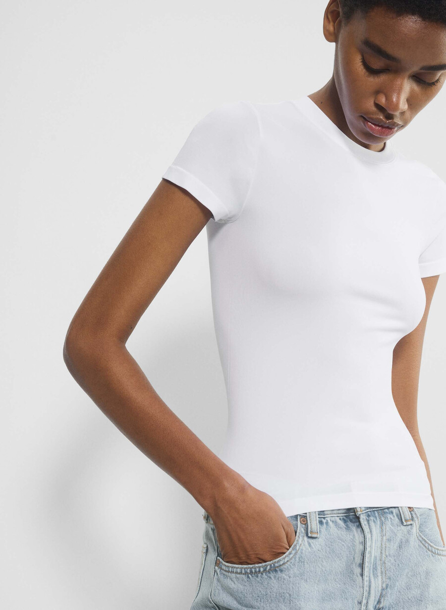 slät sömlös willow t-shirt ljusvit