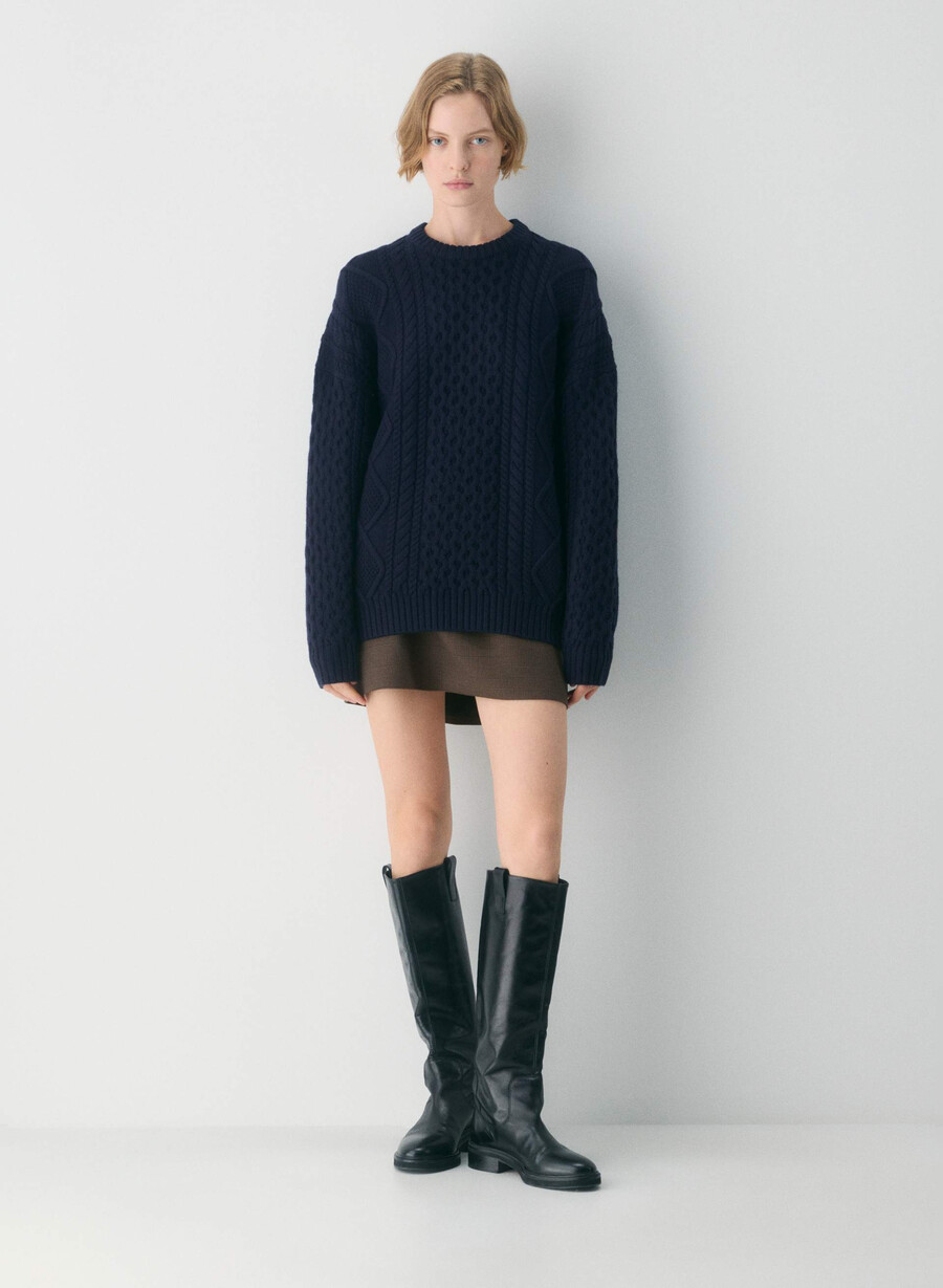 heritage knit merinoulltröja admiral
