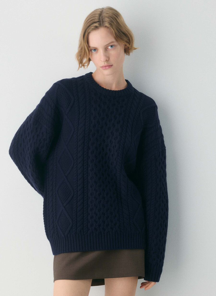 heritage knit merinoulltröja admiral