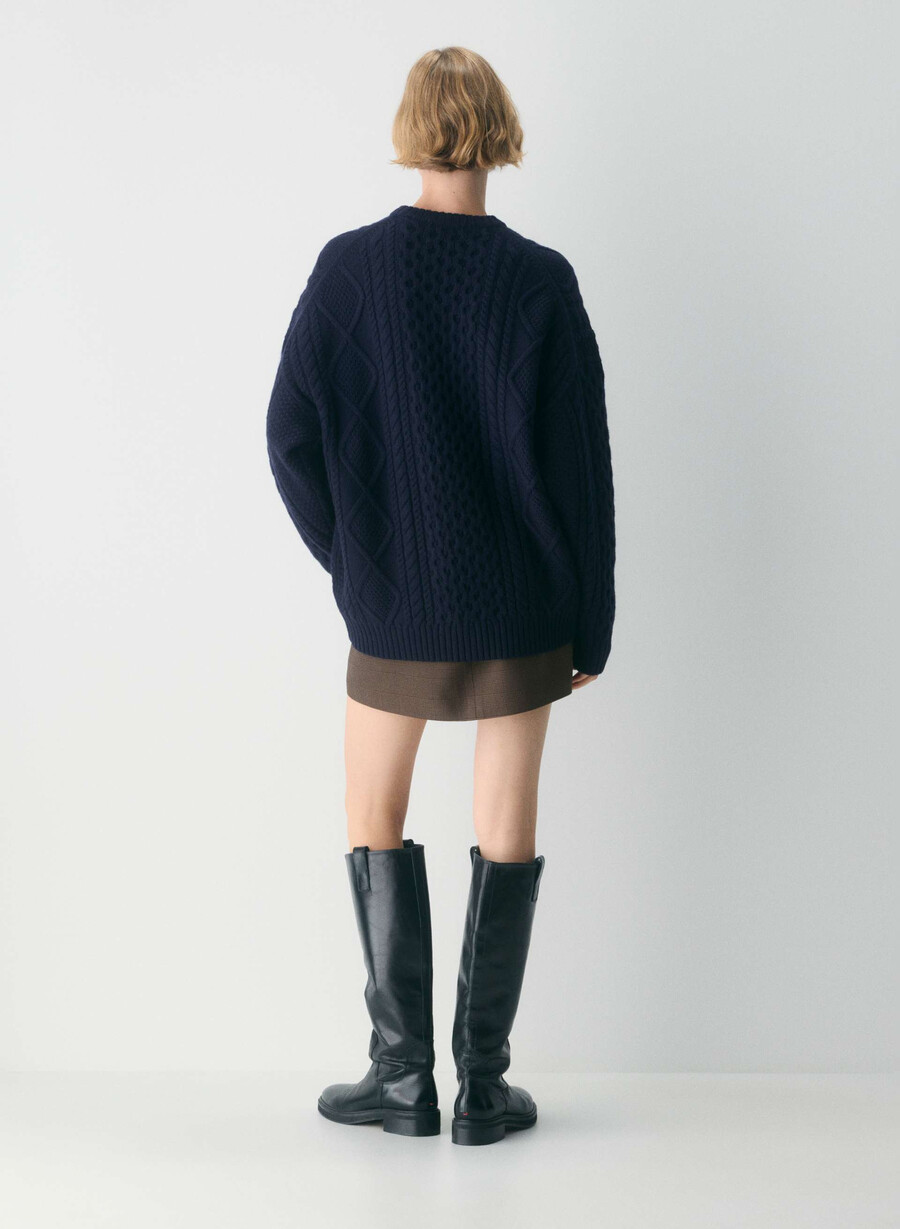 heritage knit merinoulltröja admiral