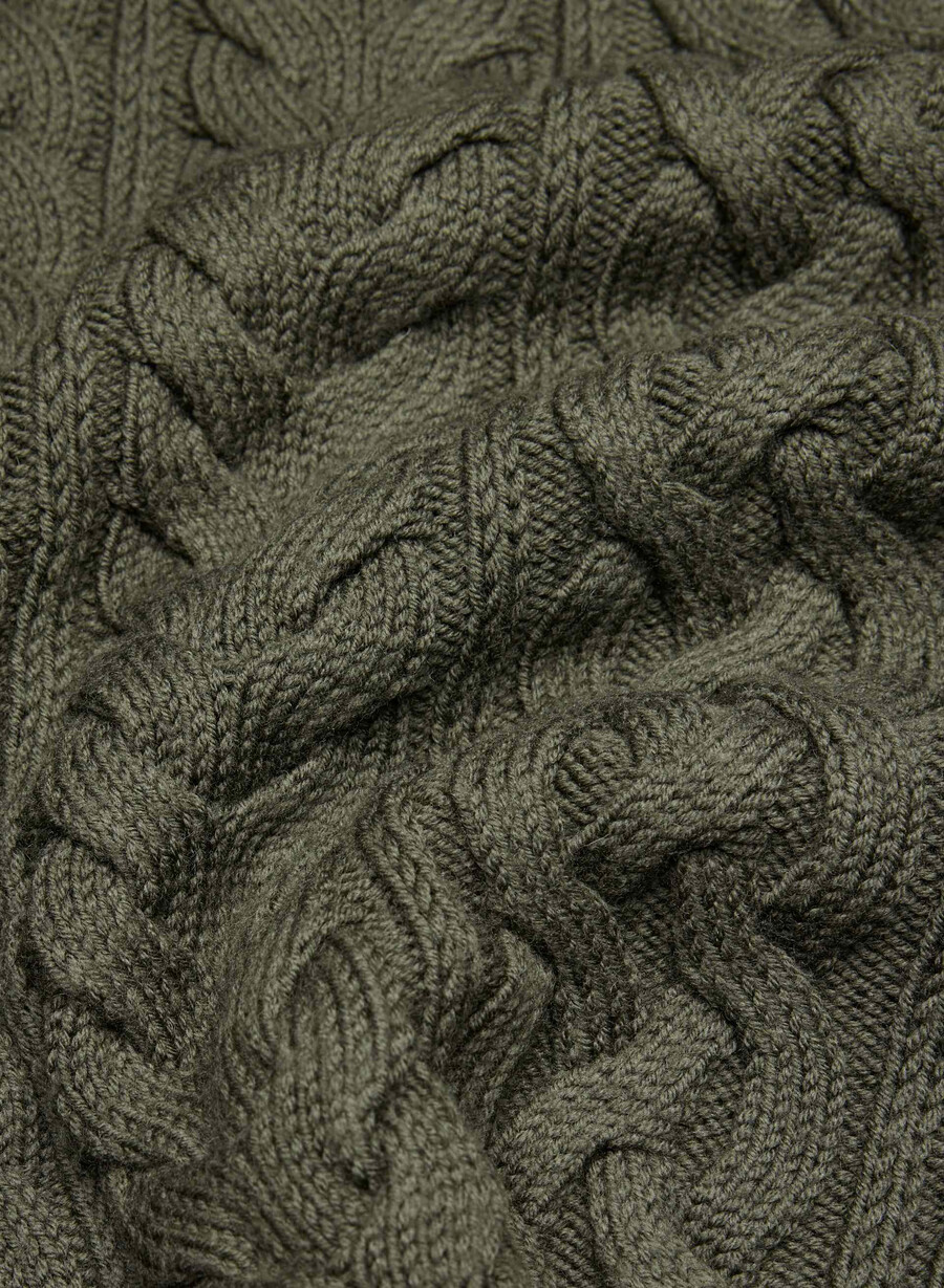 heritage knit merinoulltröja mÖrkoliv