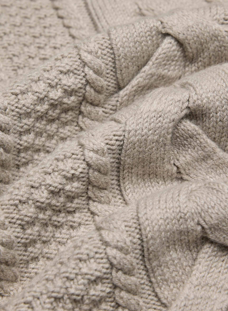heritage knit merinoulltröja heather nomad taupe