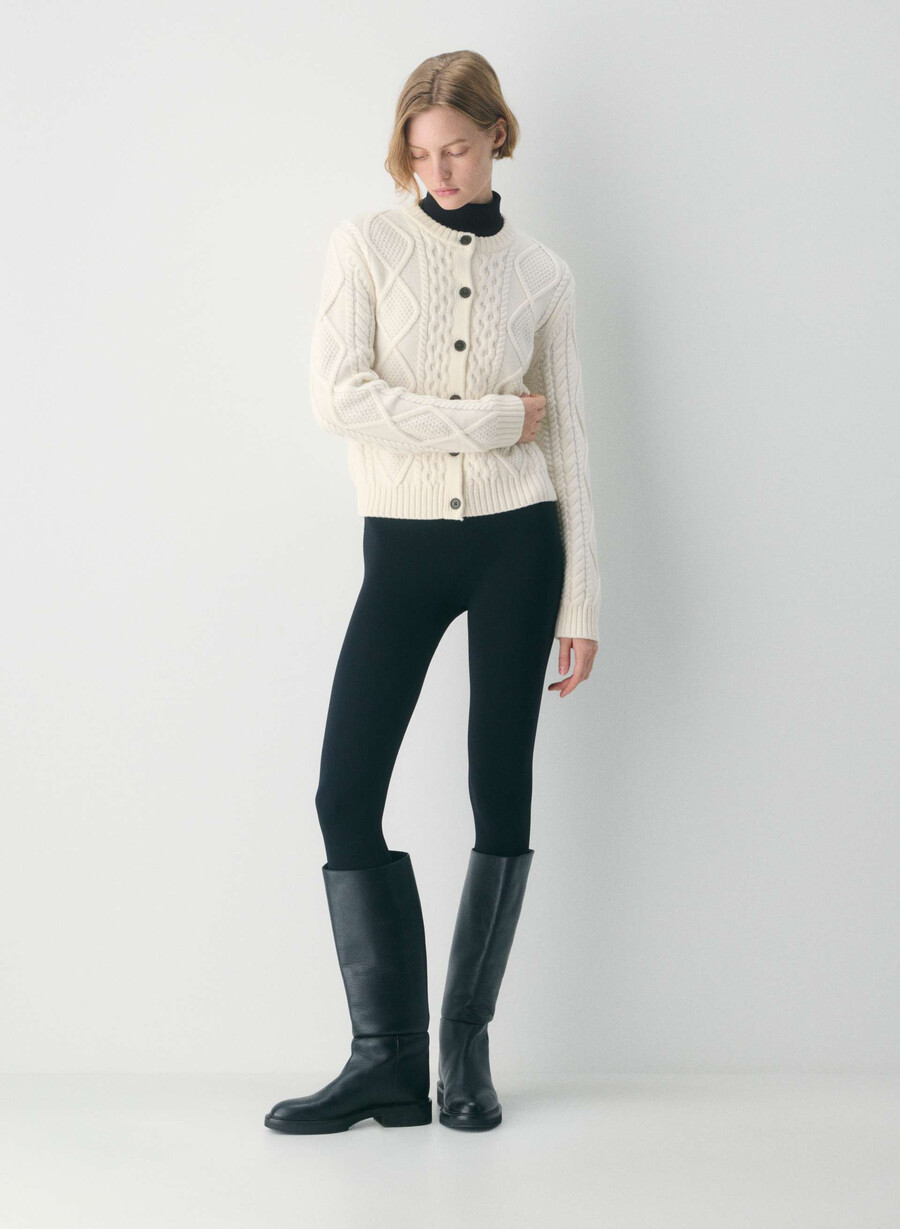 heritage knit merinoull cardigan whisper whisper white