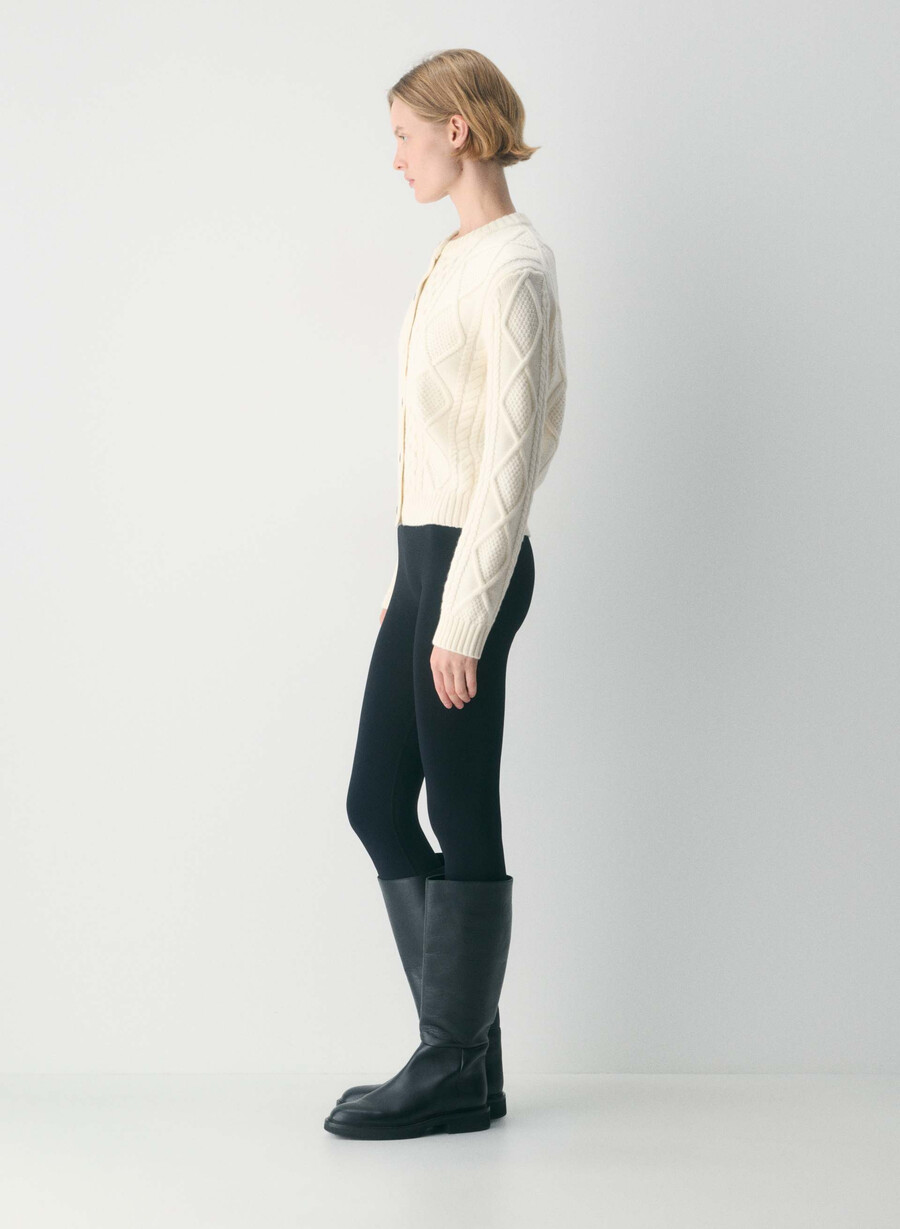 heritage knit merinoull cardigan whisper whisper white