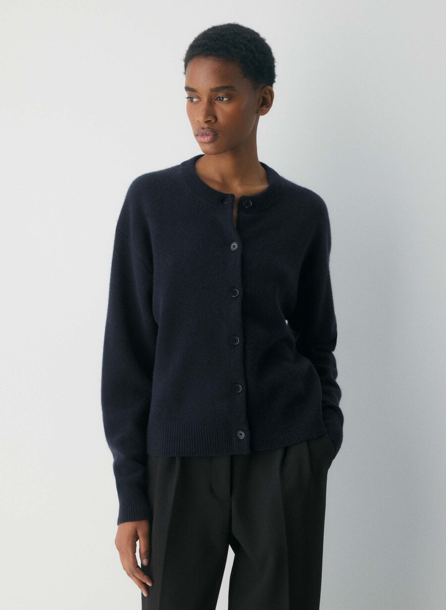 essential cashmere allegory cardigan mÖrk nattsblÅ