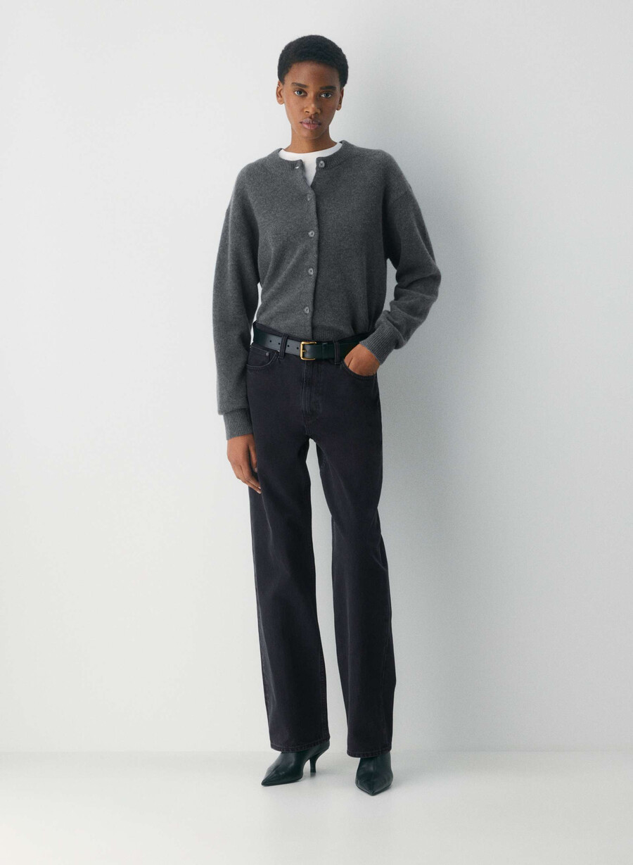essential cashmere allegory cardigan ljunggrön