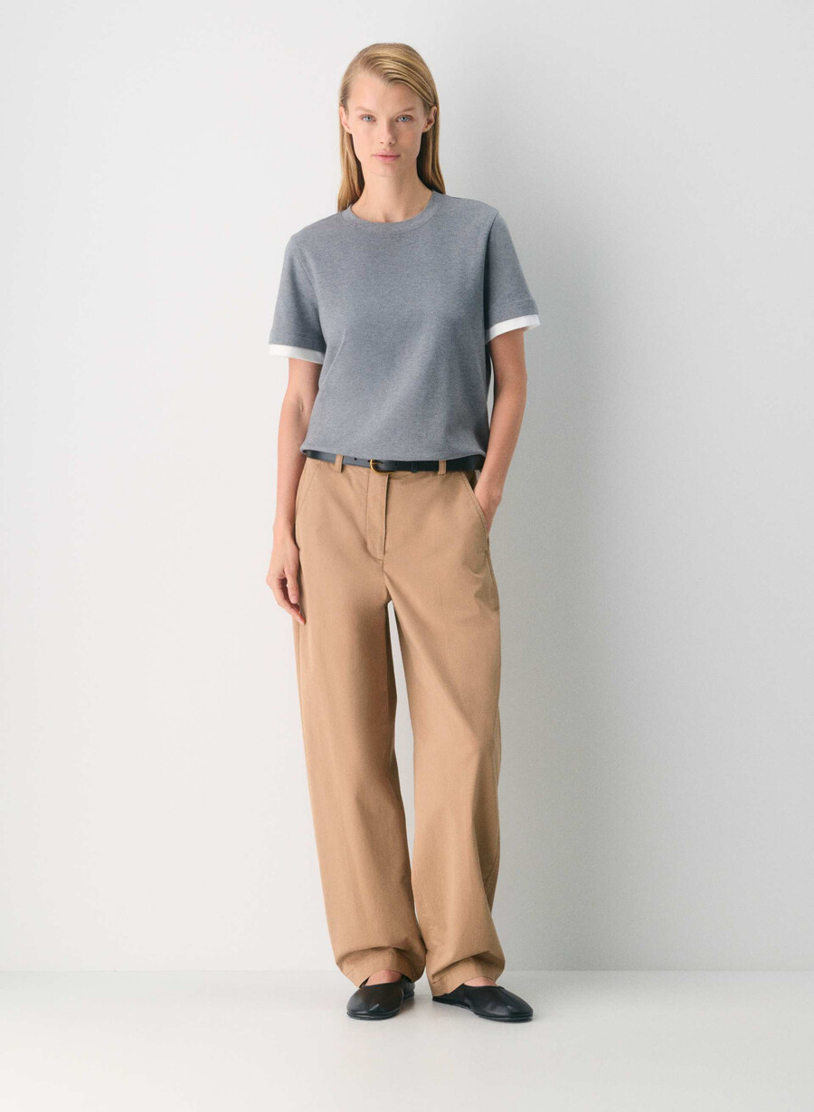 chino relaxed hi-made barrel pant tvättad brons kamel