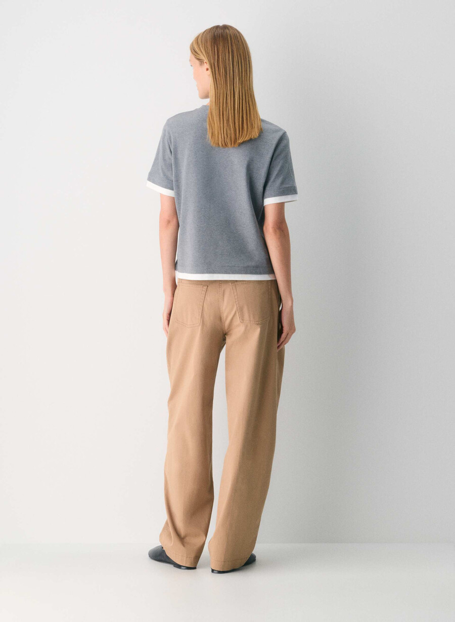 chino relaxed hi-made barrel pant tvättad brons kamel