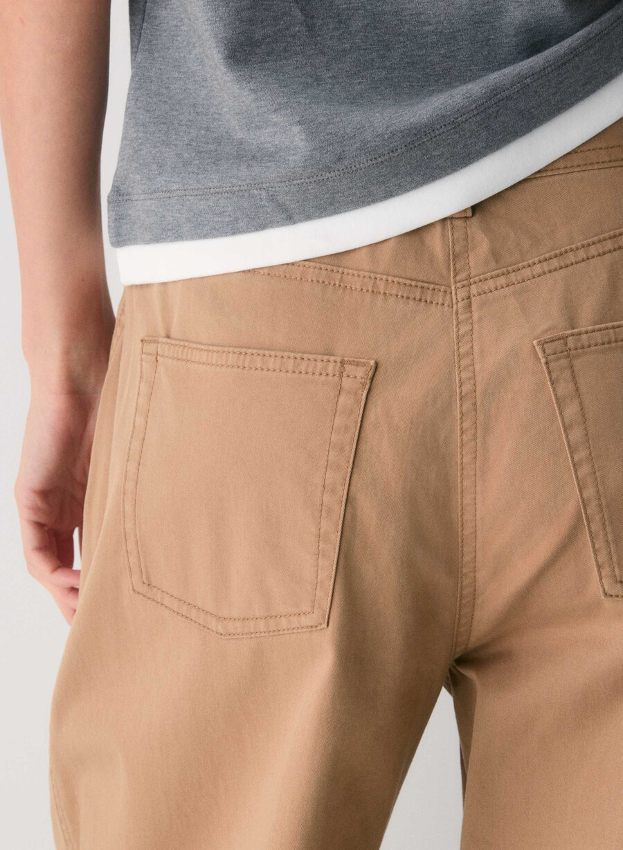 chino relaxed hi-made barrel pant tvättad brons kamel