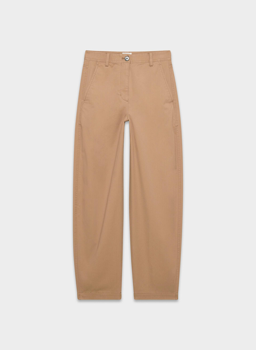 chino relaxed hi-made barrel pant tvättad brons kamel