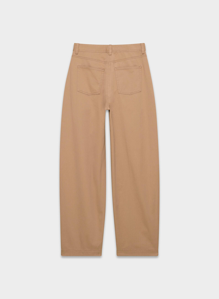 chino relaxed hi-made barrel pant tvättad brons kamel