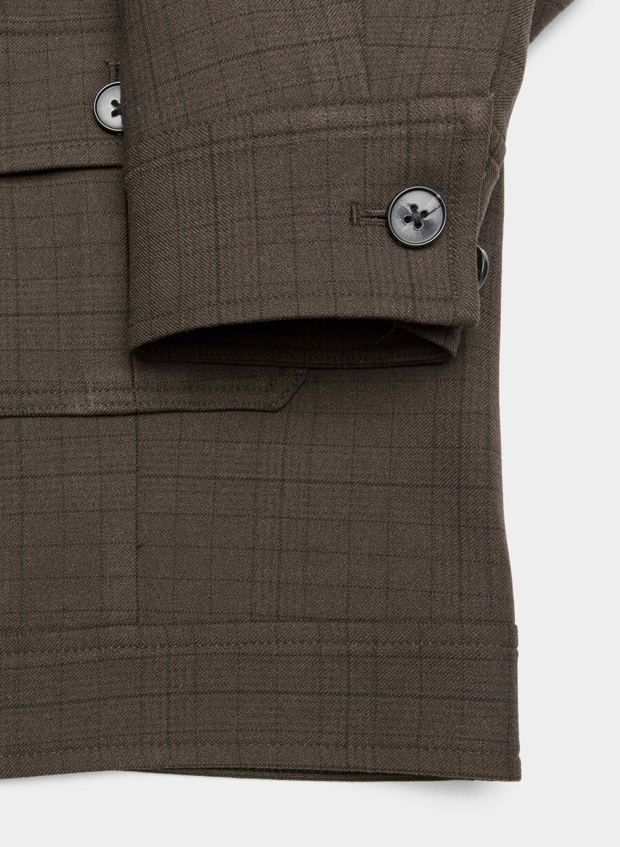 marschjacka - twill sanford chk rm brblk
