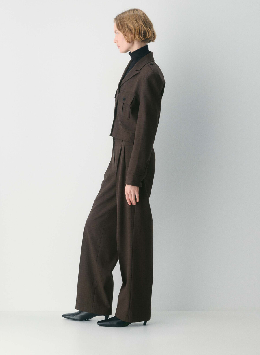 marschjacka - twill sanford chk rm brblk