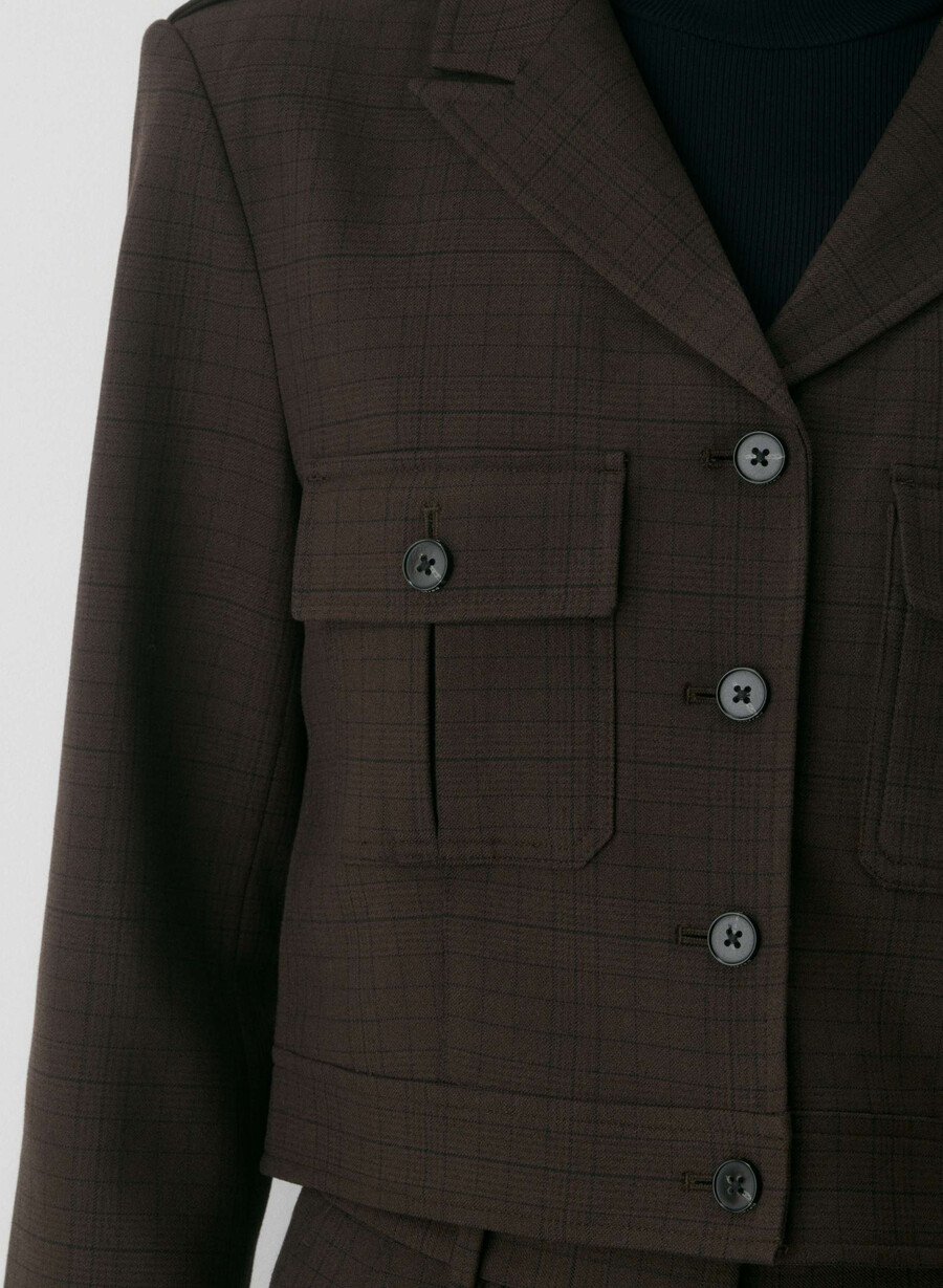 marschjacka - twill sanford chk rm brblk