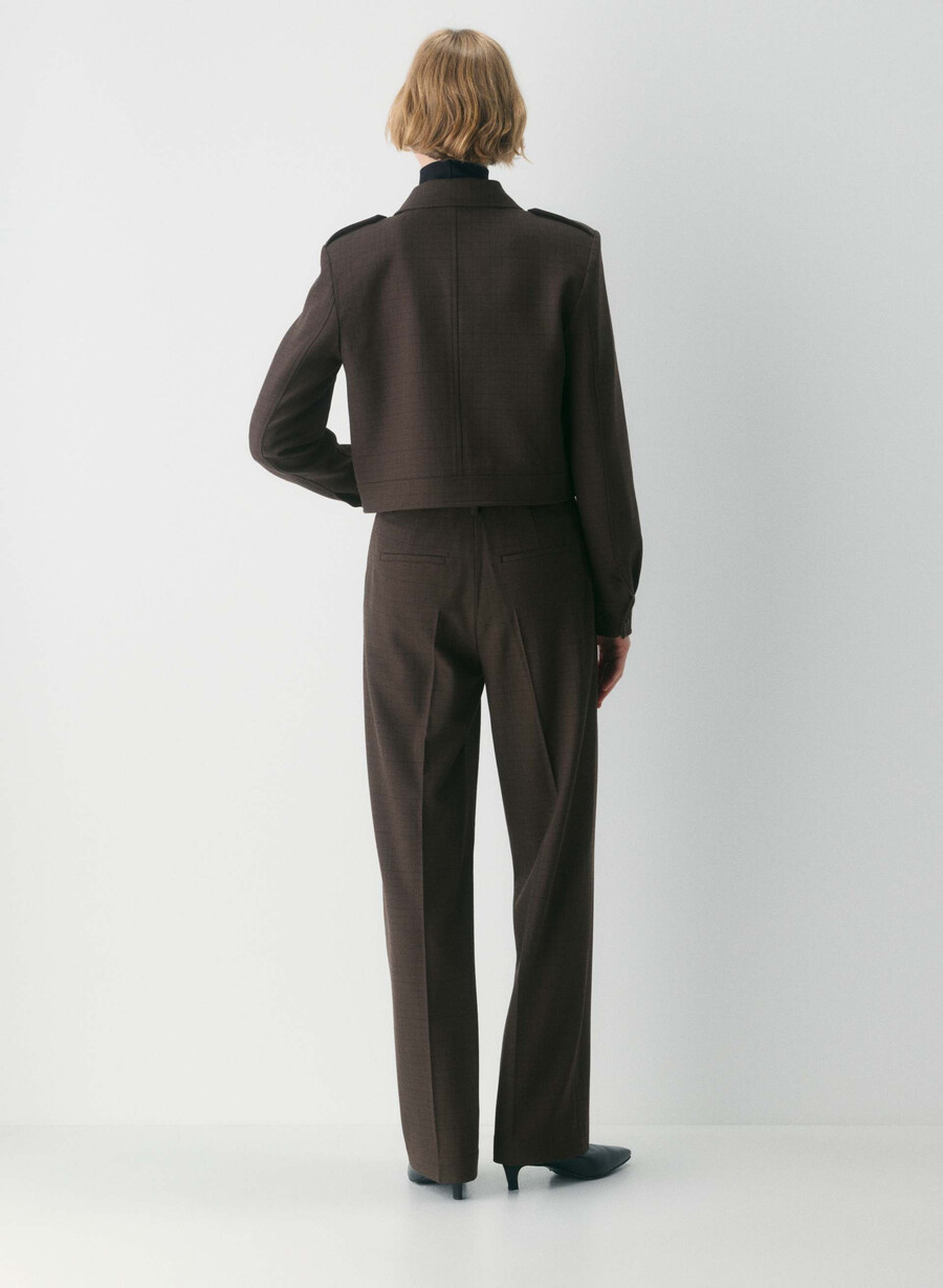 marschjacka - twill sanford chk rm brblk