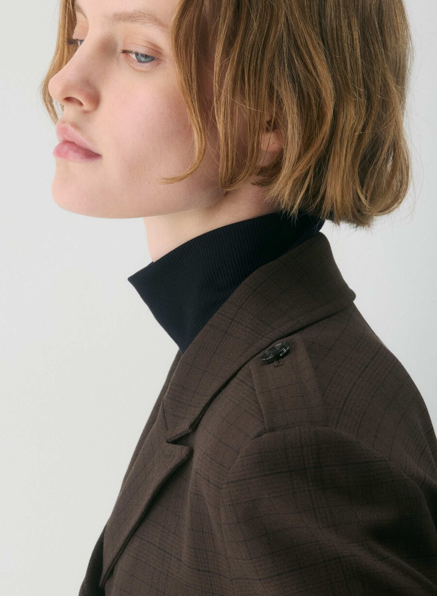 marschjacka - twill sanford chk rm brblk