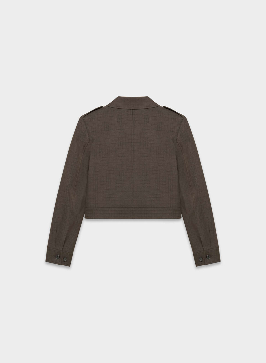 marschjacka - twill sanford chk rm brblk