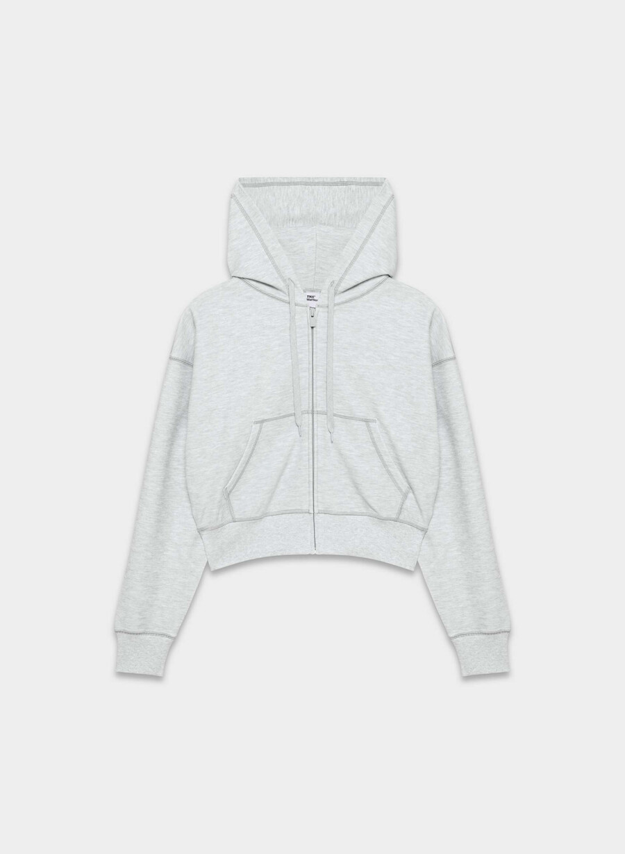 ny wafflex eddy zip hoodie ljunggrå krom