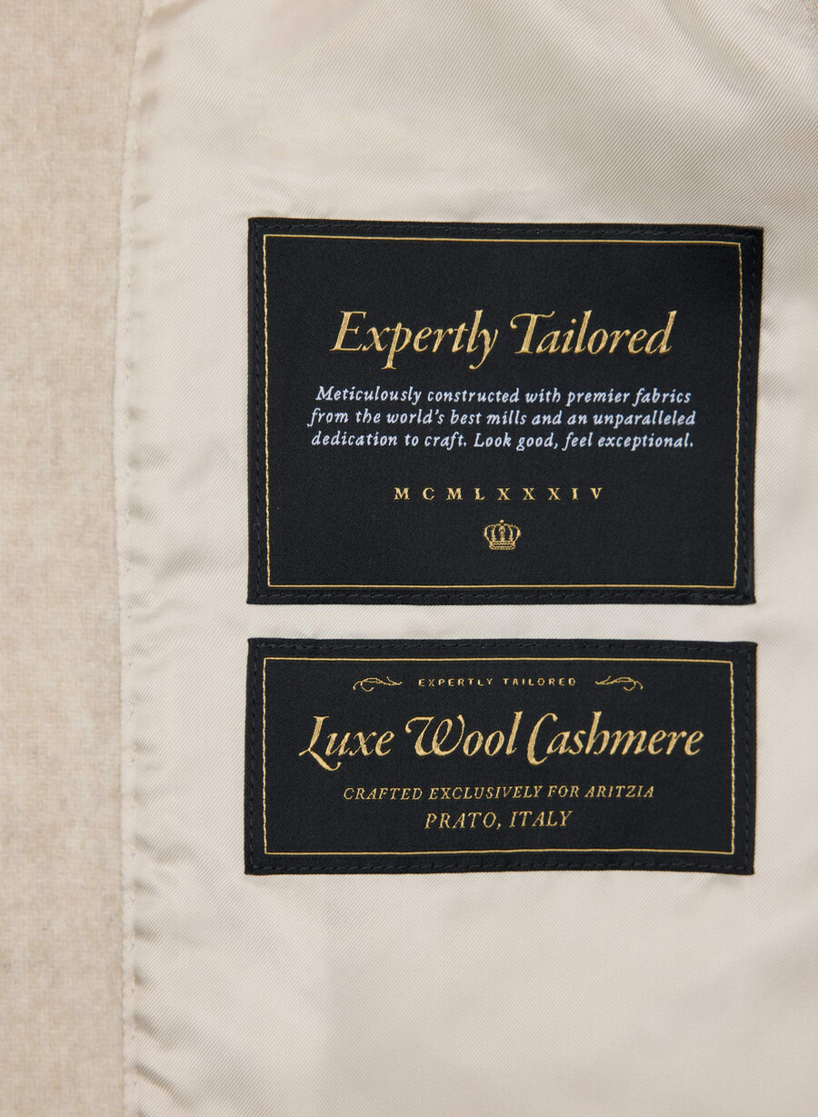 cocoon coat - lyxig ull kashmir ljus havregrynsgrÖt