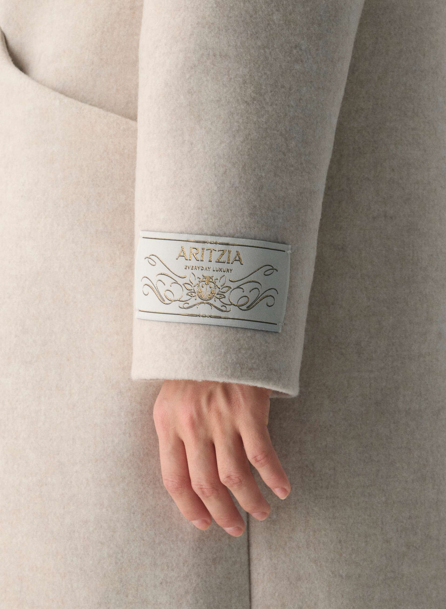 cocoon coat - lyxig ull kashmir ljus havregrynsgrÖt