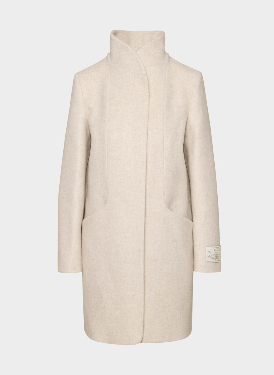 cocoon coat - lyxig ull kashmir ljus havregrynsgrÖt
