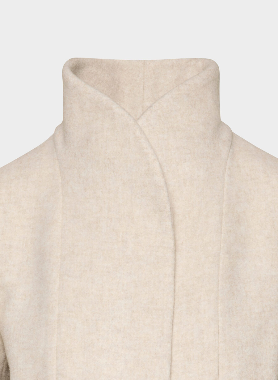 cocoon coat - lyxig ull kashmir ljus havregrynsgrÖt