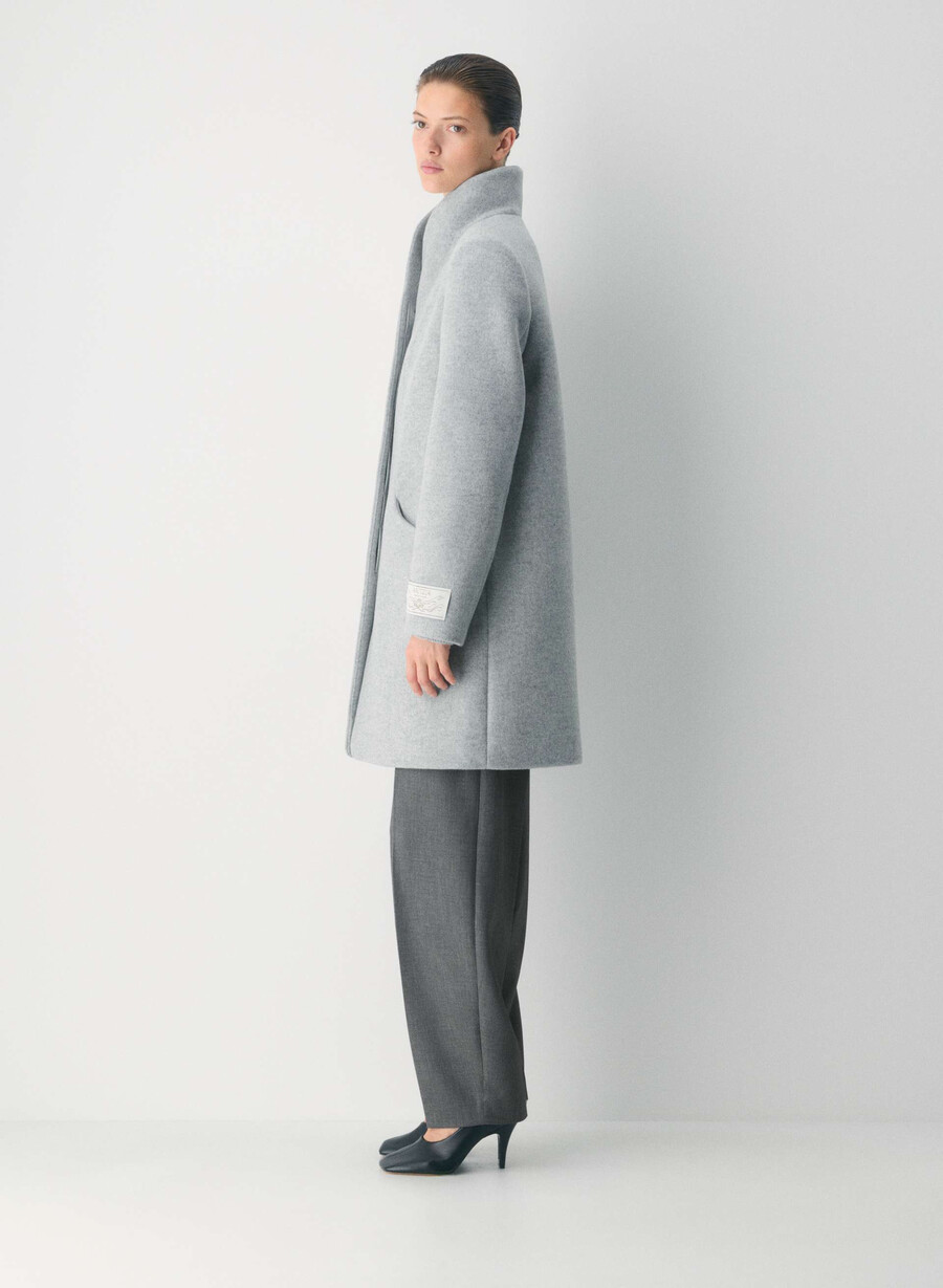 cocoon coat - lyxig ull kashmir ljusgrÅ ljusgrÅ