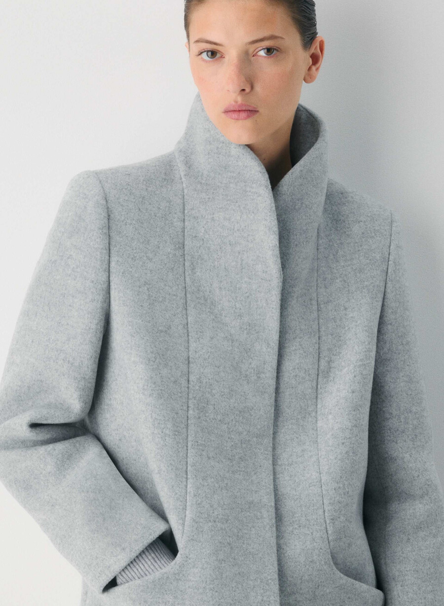 cocoon coat - lyxig ull kashmir ljusgrÅ ljusgrÅ