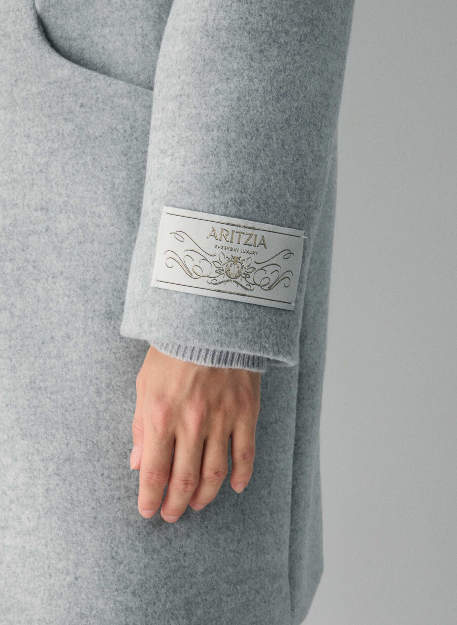cocoon coat - lyxig ull kashmir ljusgrÅ ljusgrÅ