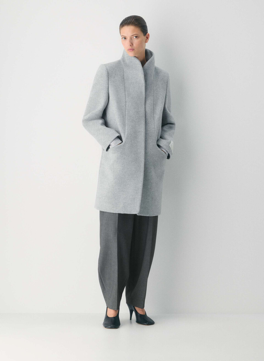 cocoon coat - lyxig ull kashmir ljusgrÅ ljusgrÅ