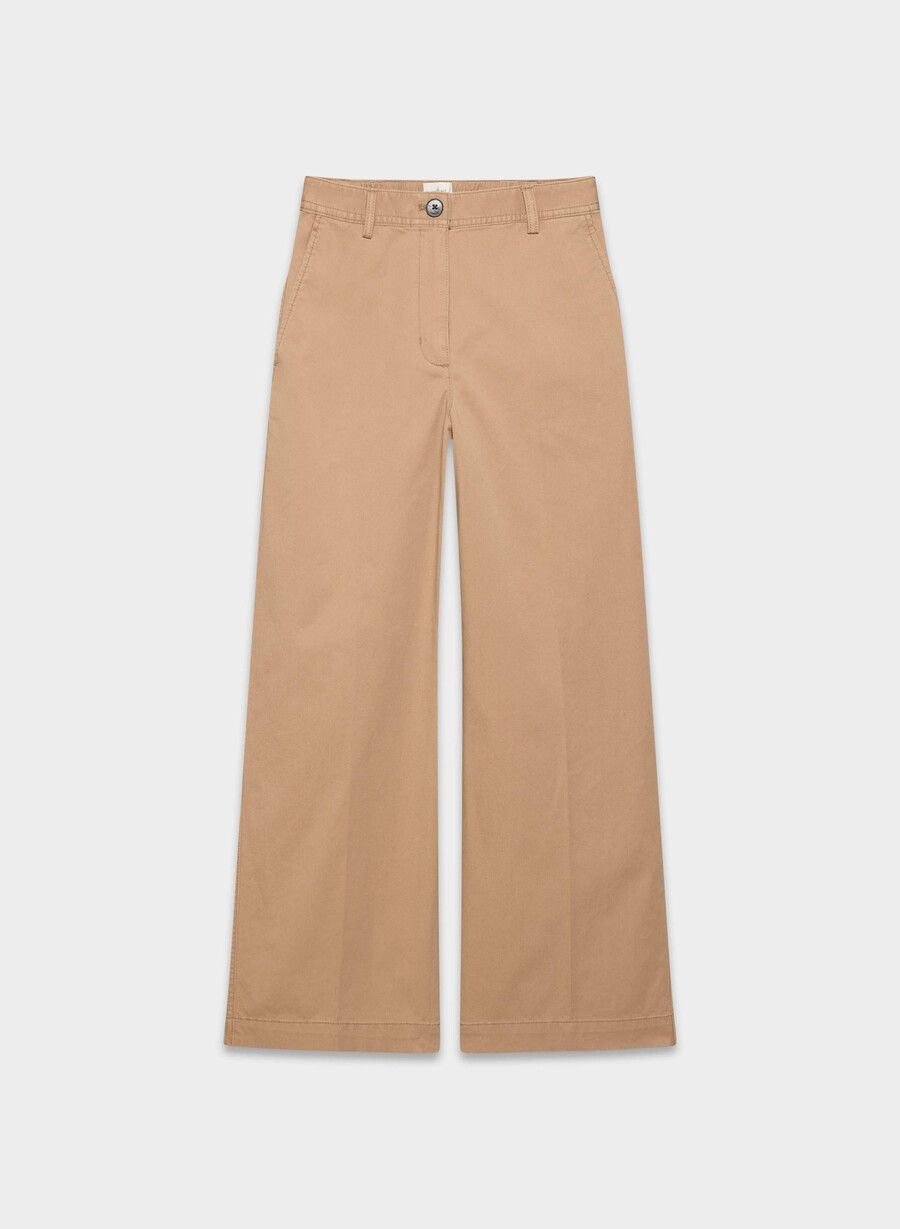 chino relaxed hi-layer wide pants tvättad brons kamel