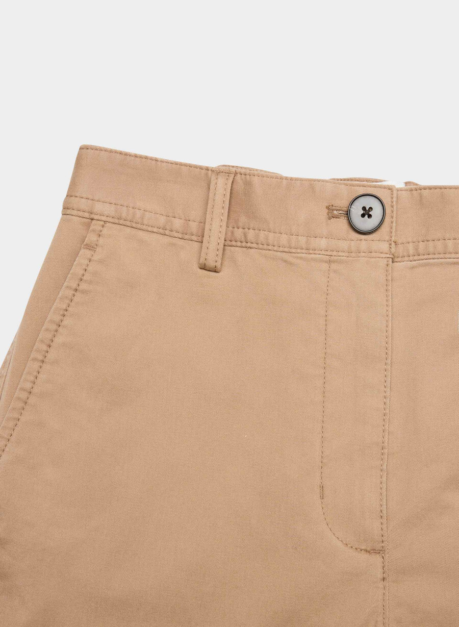 chino relaxed hi-layer wide pants tvättad brons kamel
