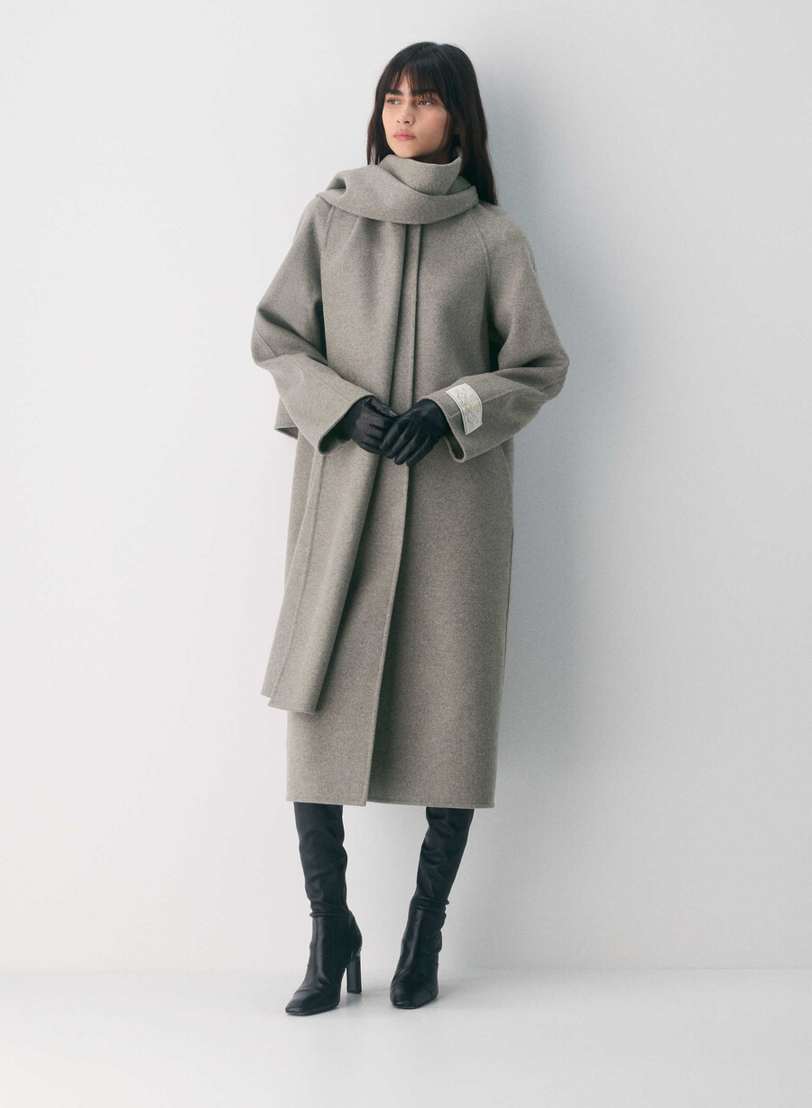 the embrace dubbelsidig kappa - luxe rewool heather mÖrk taupe