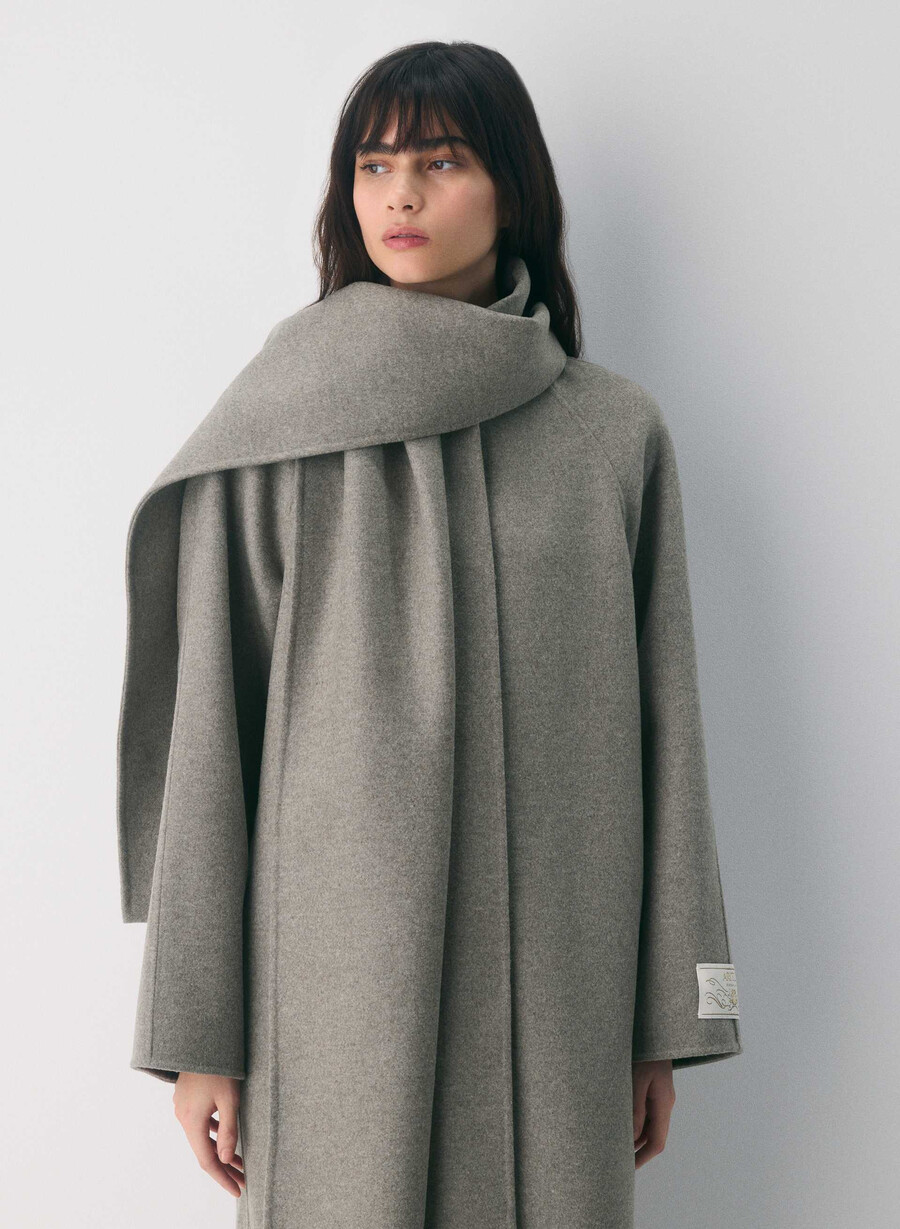 the embrace dubbelsidig kappa - luxe rewool heather mÖrk taupe