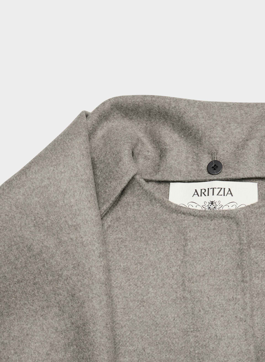 the embrace dubbelsidig kappa - luxe rewool heather mÖrk taupe