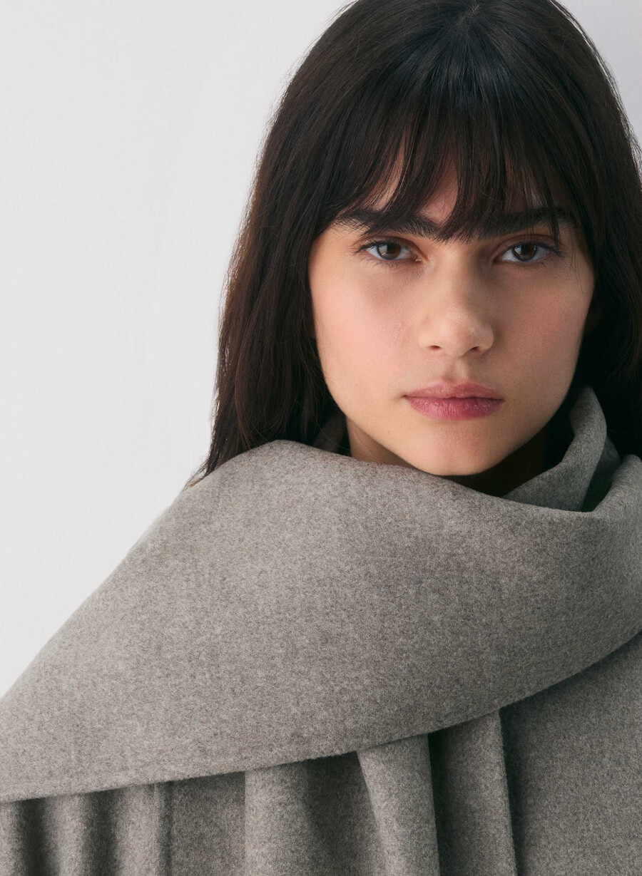 the embrace dubbelsidig kappa - luxe rewool heather mÖrk taupe