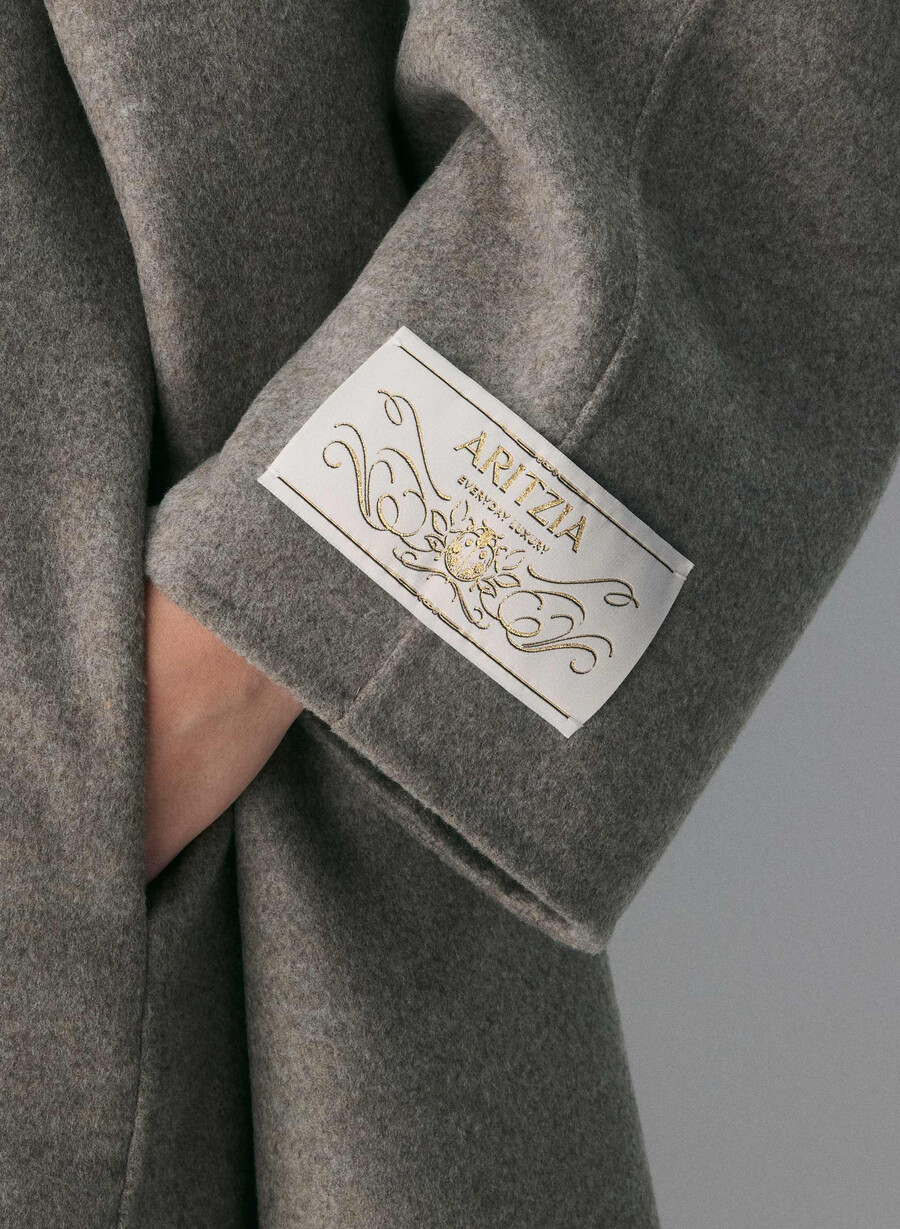the embrace dubbelsidig kappa - luxe rewool heather mÖrk taupe