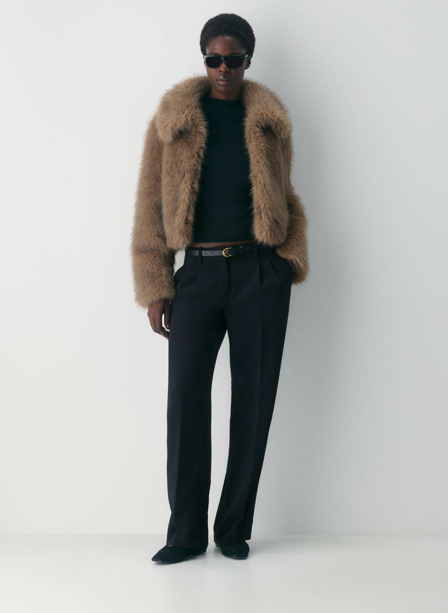 the effortless pant curve-fit lo-rise - crepette svart