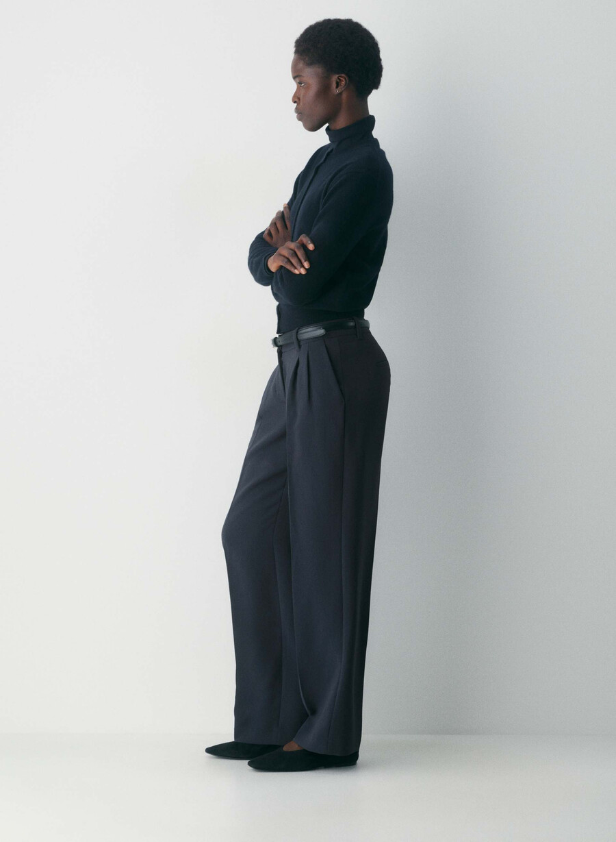 the effortless pant curve-fit lo-rise - crepette mÖrk nattsmalayn
