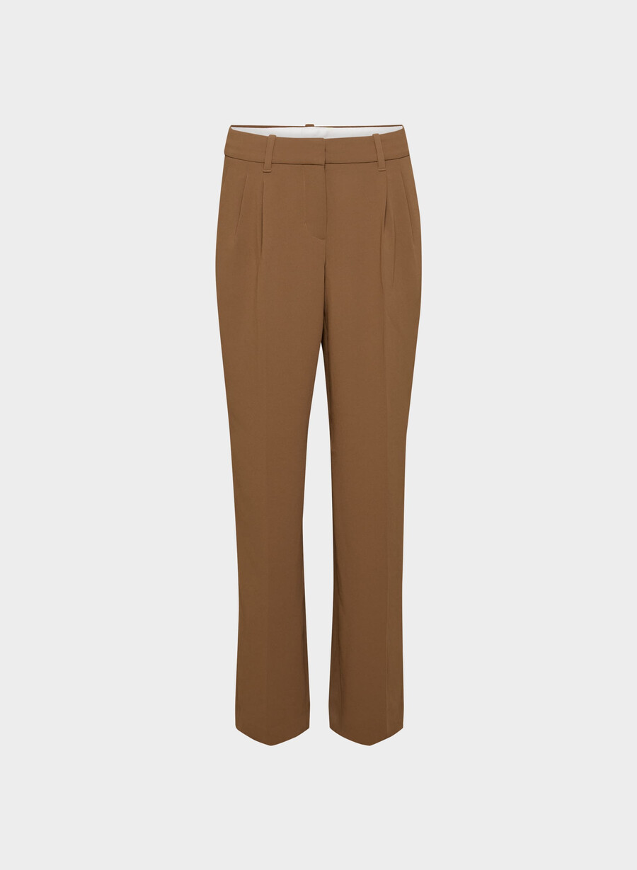 the effortless pant curve-fit lo-rise - crepette chokladbrun