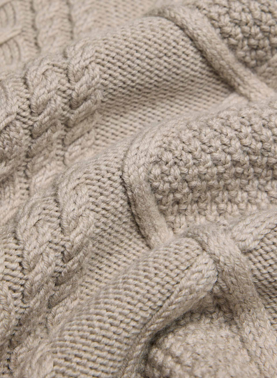 heritage knit merinoulltröja heather nomad taupe