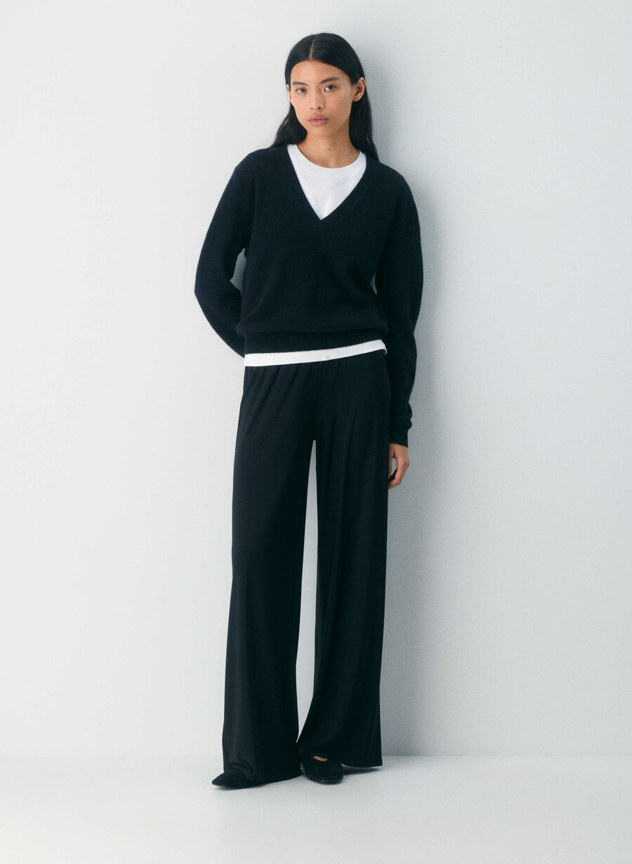 linjära byxor - smooth matter rik mochabrun