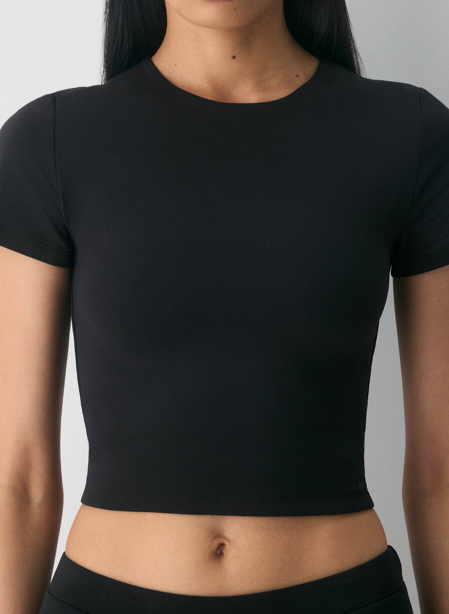 original contour marvel t-shirt med rund midja svart